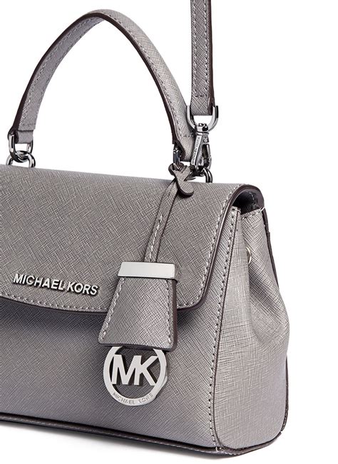 michael kors gray leather purse|grey Michael Kors purse crossbody.